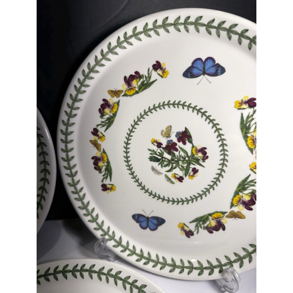 Set of 4 Portmeirion Botanic Garden Sweet William Dinner Plates 10.5" England - Picture 5 of 8